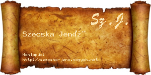 Szecska Jenő névjegykártya