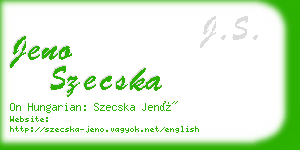 jeno szecska business card